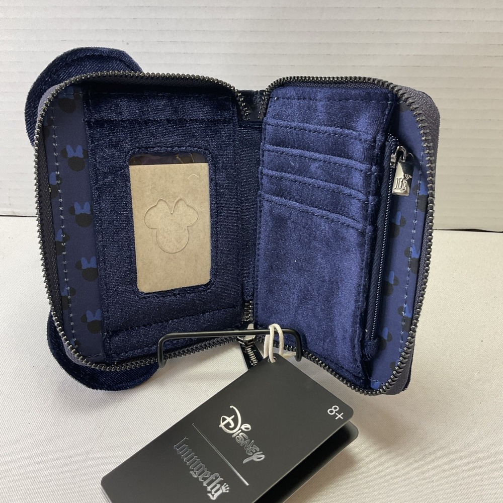 Loungefly Disney Minnie Mouse Velvet Pearl Ears Zip Wallet  NEW‎ W/ Tags Elegant - Picture 3 of 3